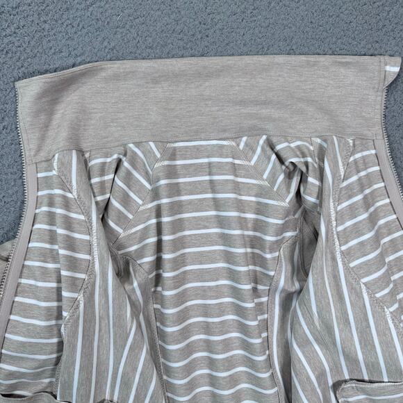 Lululemon Nice Asana Jacket Stripe Women's 8 Beige Luon Full Zip Activewear Yoga - Picture 10 of 16